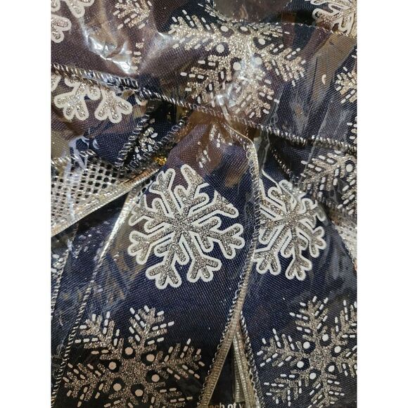 Christmas Tree Topper‎ Bow  with Glitter Satin Mesh Streamer Decor 56 Inches - Picture 3 of 6